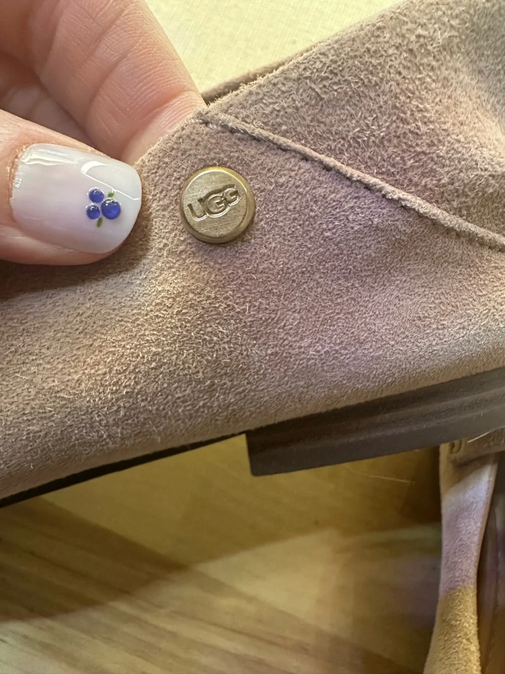 Women’s Suede Ugg Loafers in Light Taupe
